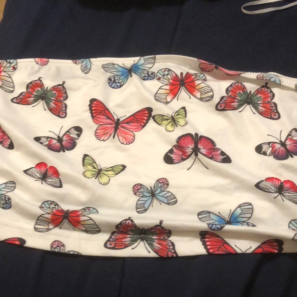 A butterfly tube top